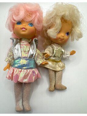 1986 Vintage Moondreamers Dolls Crystal Starr And Bitsy